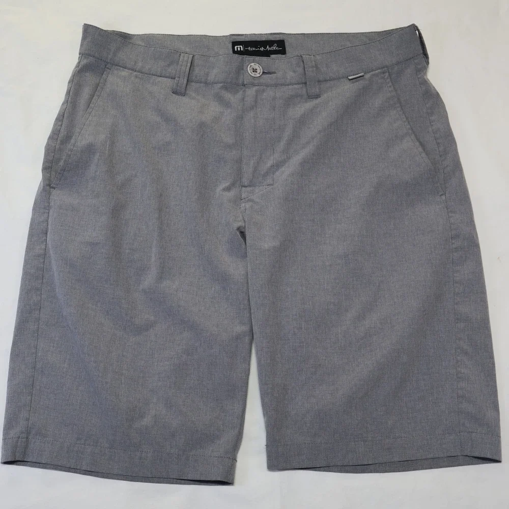 Travis Mathew Mens‎ Grey Heathered Golf Shorts Size 32 Stretch Performance
